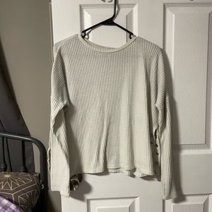 White Waffle Knit Sweater